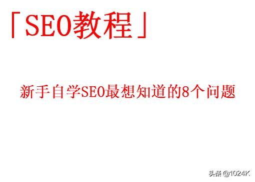 「SEO教程」新手自学SEO最想知道的8个问题