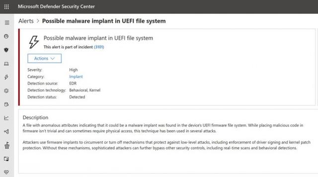 固件级安全，微软安全工具新增UEFI扫描功能