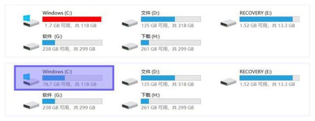 Win10下C盘爆满，只剩500MB！我一怒之下最终清理出70G空间！