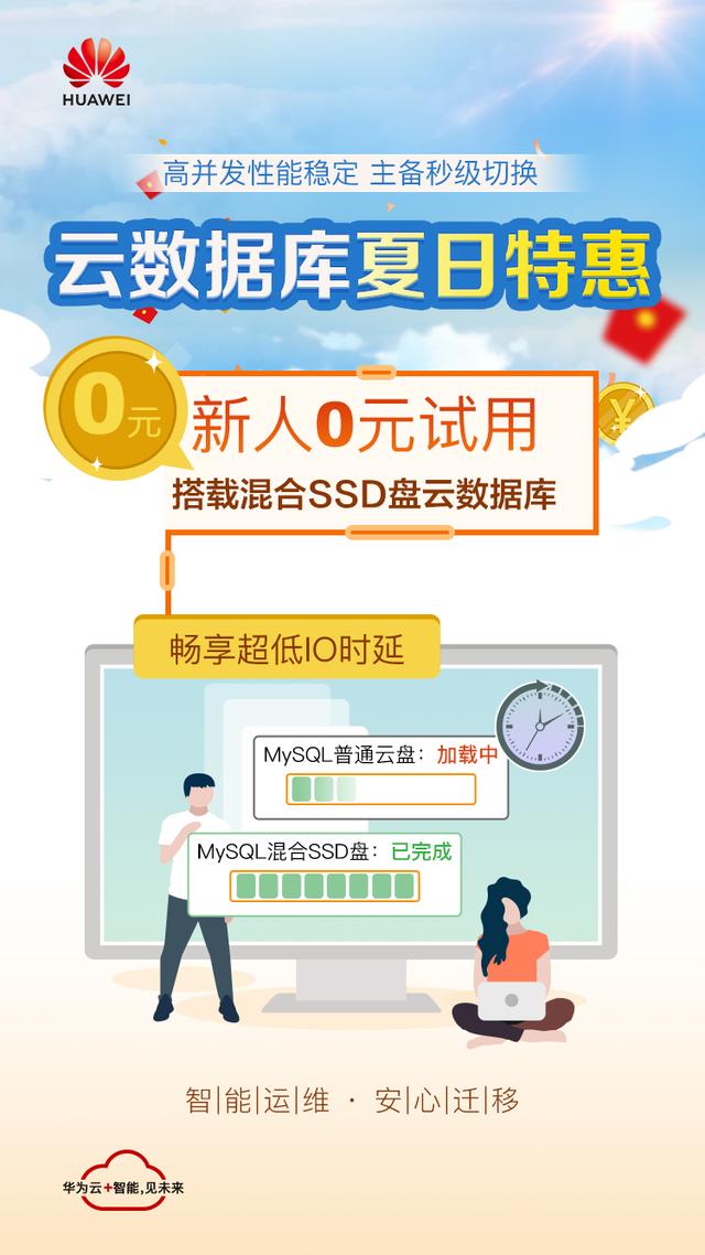 华为云MySQL混合SSD盘实例发布商用，新人免费尝鲜