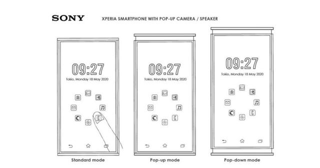 索尼另出奇招，新机外观设计专利首曝，上下双升降结构全面屏