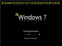 重装win7系统到启动/开机画面就死机解决措施