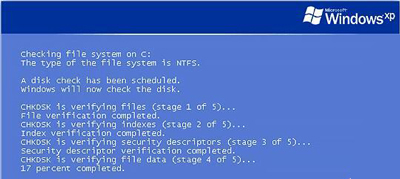 WinXP系统电脑开机一直出现蓝屏硬盘自检的解决办法