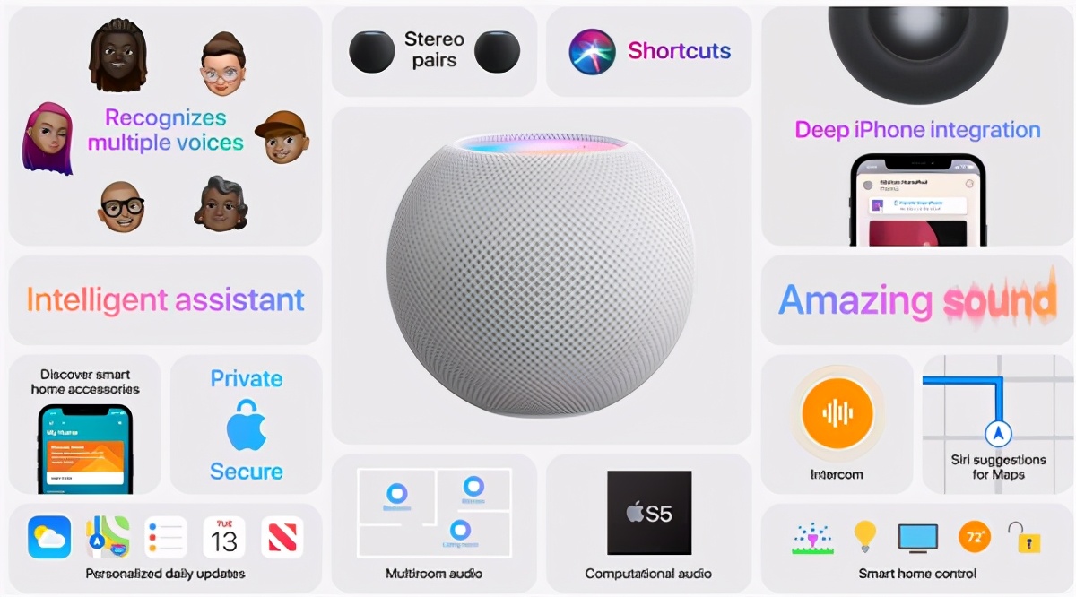 苹果推出更小巧的HomePod mini，售价仅99 美元