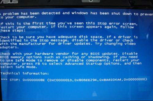 电脑运行蓝屏提示“0x0000008E”是什么原因？