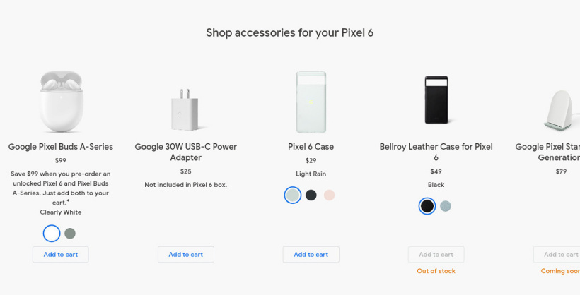 Google Pixel 6 accessories