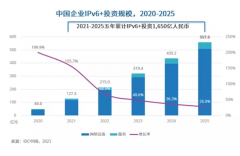 IDC：2025 年中国企业 IPv6+ 相关投资将超过 550 亿元人民币