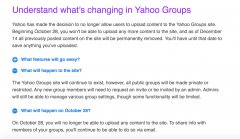 雅虎宣布逐渐关闭群组网站，12月14日后删除所有上传内容