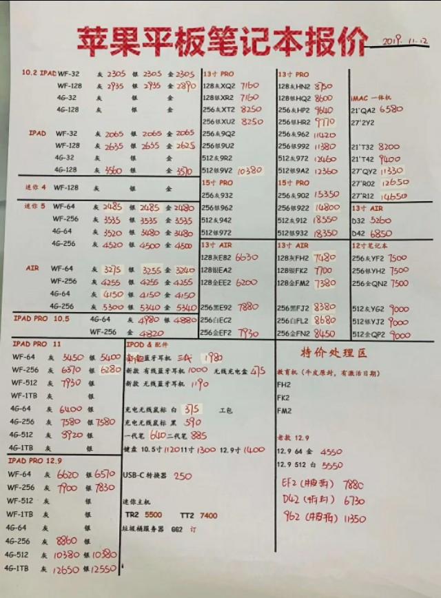 苹果小米华为手机报价