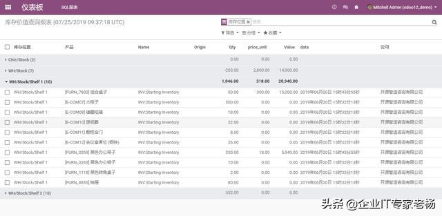免费开源ERP Odoo 支持SQL自定义的报表工具引擎设置
