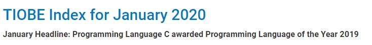 2020 年最新一期的编程语言排行榜：古老的 C 语言荣获冠军