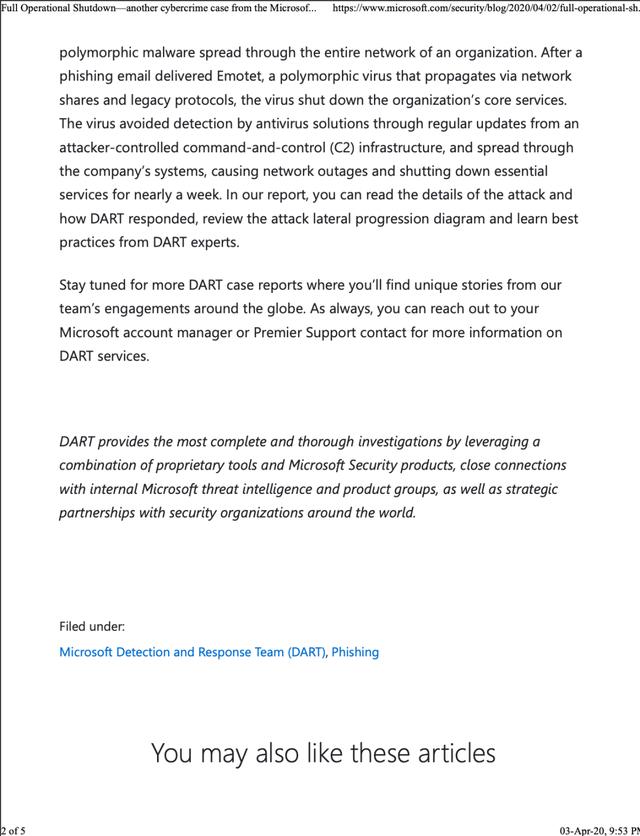 微软的整个网络足足瘫痪了一个星期：Emotet恶意软件使所有PC过热