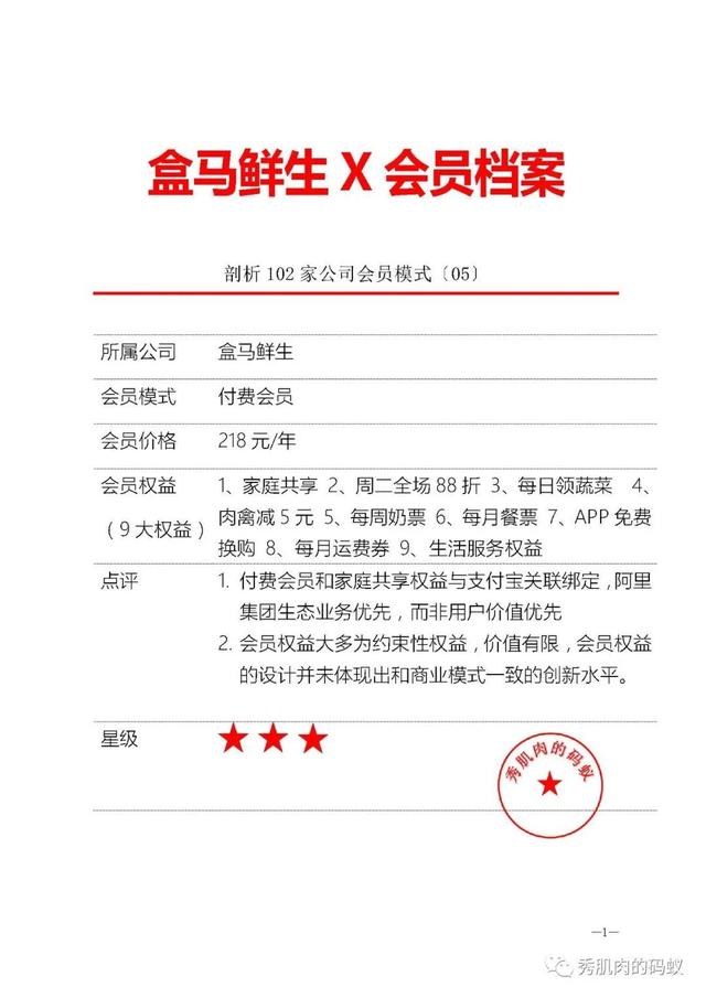 剖析102家公司会员模式（5）：盒马X会员，真的够X吗？