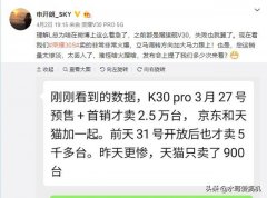 红米K30Pro卖不动？给你看几个后台真实数据