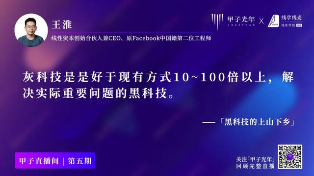 线性王淮：为什么现在需要“灰科技”？ | 甲子直播第五期回顾