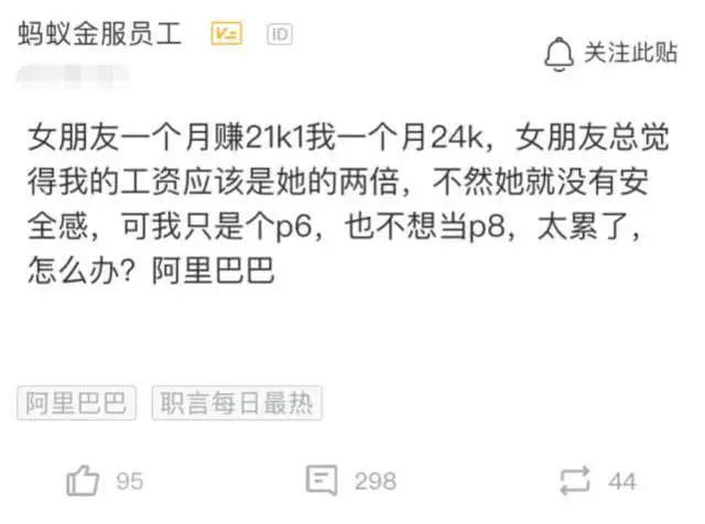 阿里P6员工月薪2万4, 被女友嫌弃，晒出女友月薪，以为看错了