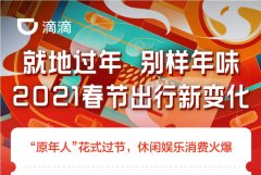 滴滴发布 2021 春节出行数据：休闲娱乐打车需求增长 247%