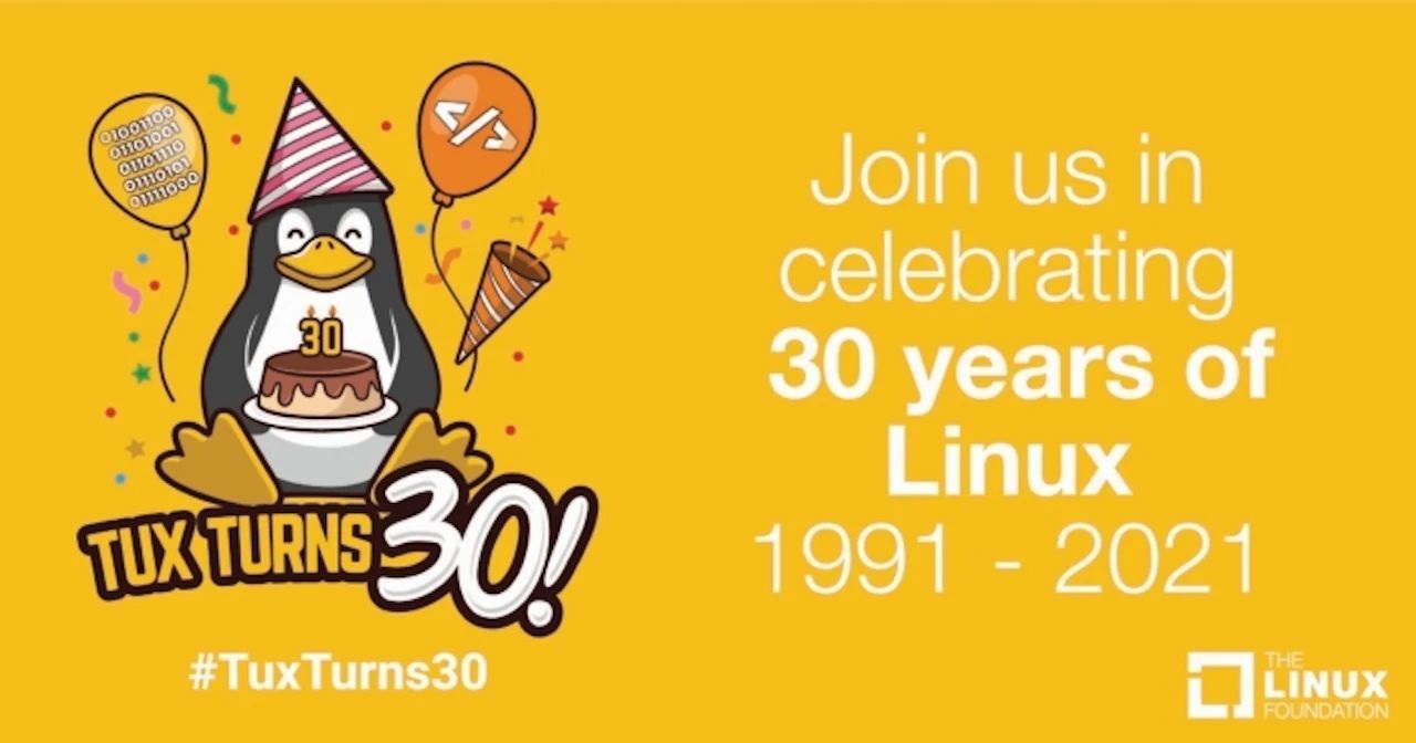 Linux 小企鹅标志 “Tux”30 岁,官方发布庆祝海报