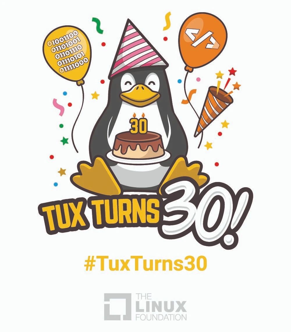 Linux 小企鹅标志 “Tux”30 岁,官方发布庆祝海报