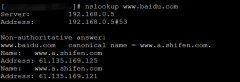 linux下怎么用nslookup查看域名对应的ip