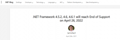 微软宣布将停止支持多个版本的 .NET Framework
