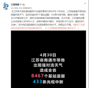 江苏强对流天气导致部分通信服务中断