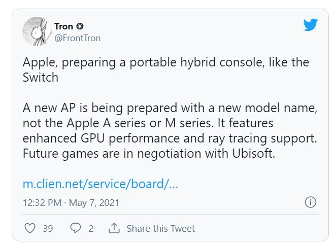 爆料:苹果将推出类似 Switch 的游戏机,采用全新处理器