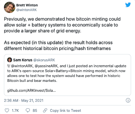 马斯克:对比特币“矿场”进行审计可能会缓解环境和能源问题
