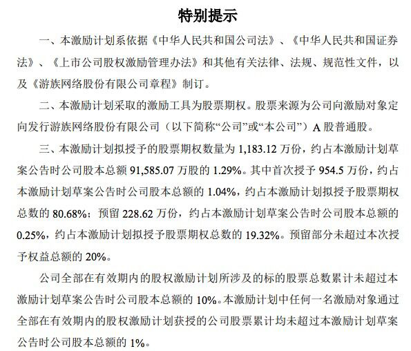 游族网络:拟推 2021 年股票期权激励计划,首次授予 138 人