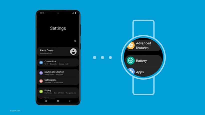 Settings on One UI Watch