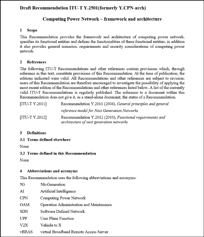 中国电信研究院在 ITU-T 牵头首项算力网络国际标准获通过