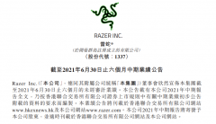 雷蛇：上半年营收 7.52 亿美元，同比增长 68%